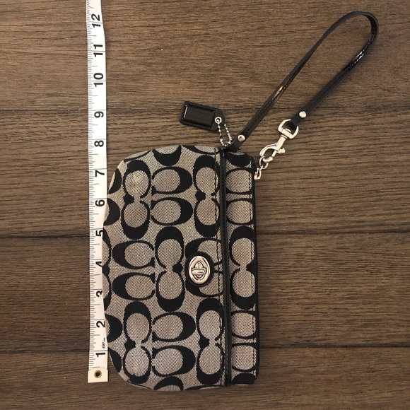 Coach Black Logo Wristlet - Picture 3 of 3
